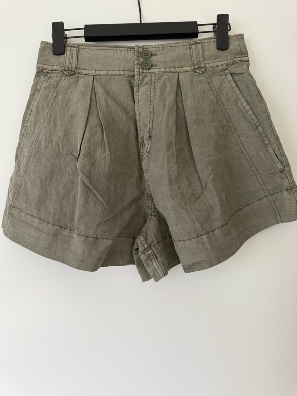 Free People Pleated High-Waist Shorts